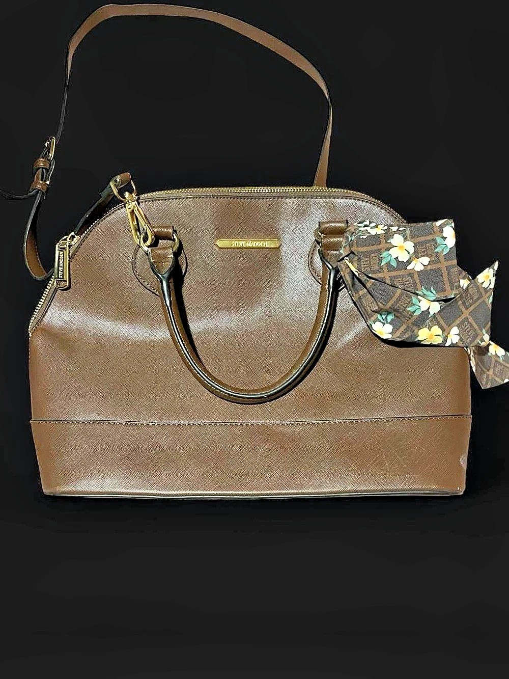 Steve Madden Brelli Dome Satchel Shoulder Bag in Brown